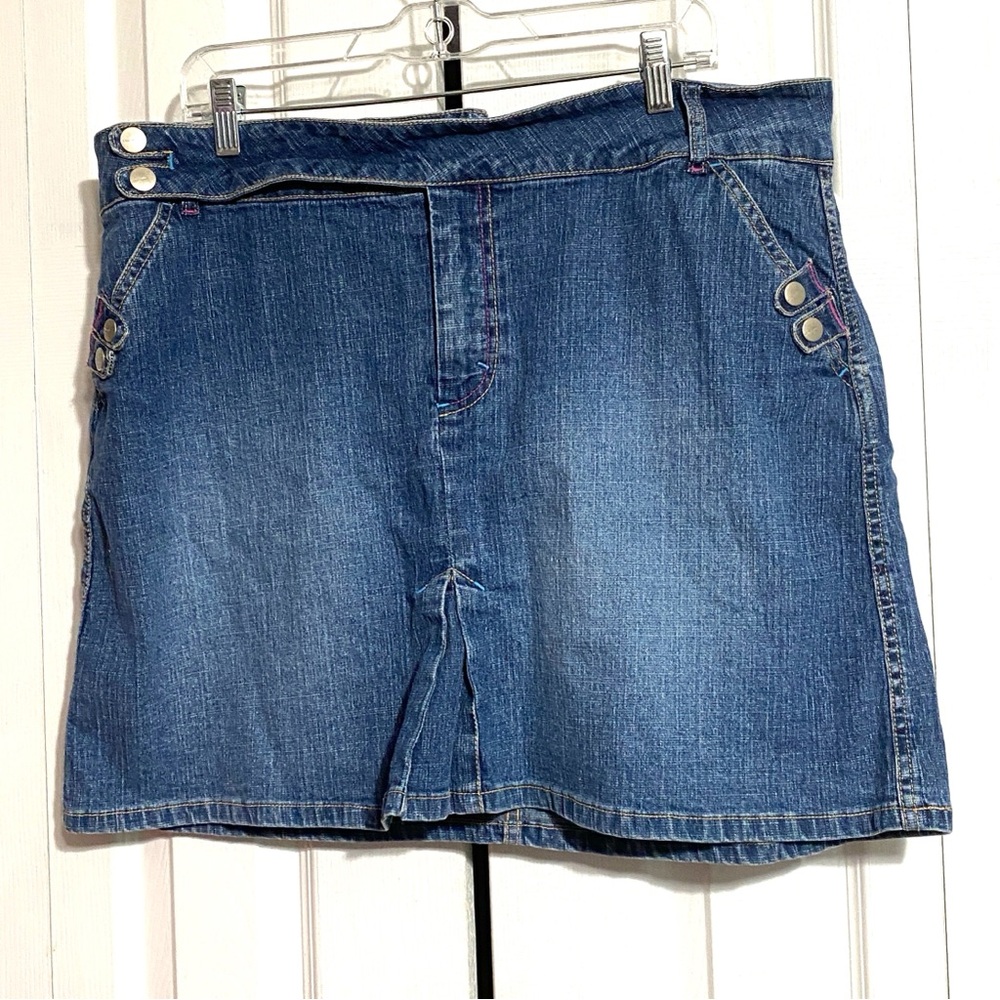 US POLO ASSN denim blue jean mini skirt size 18